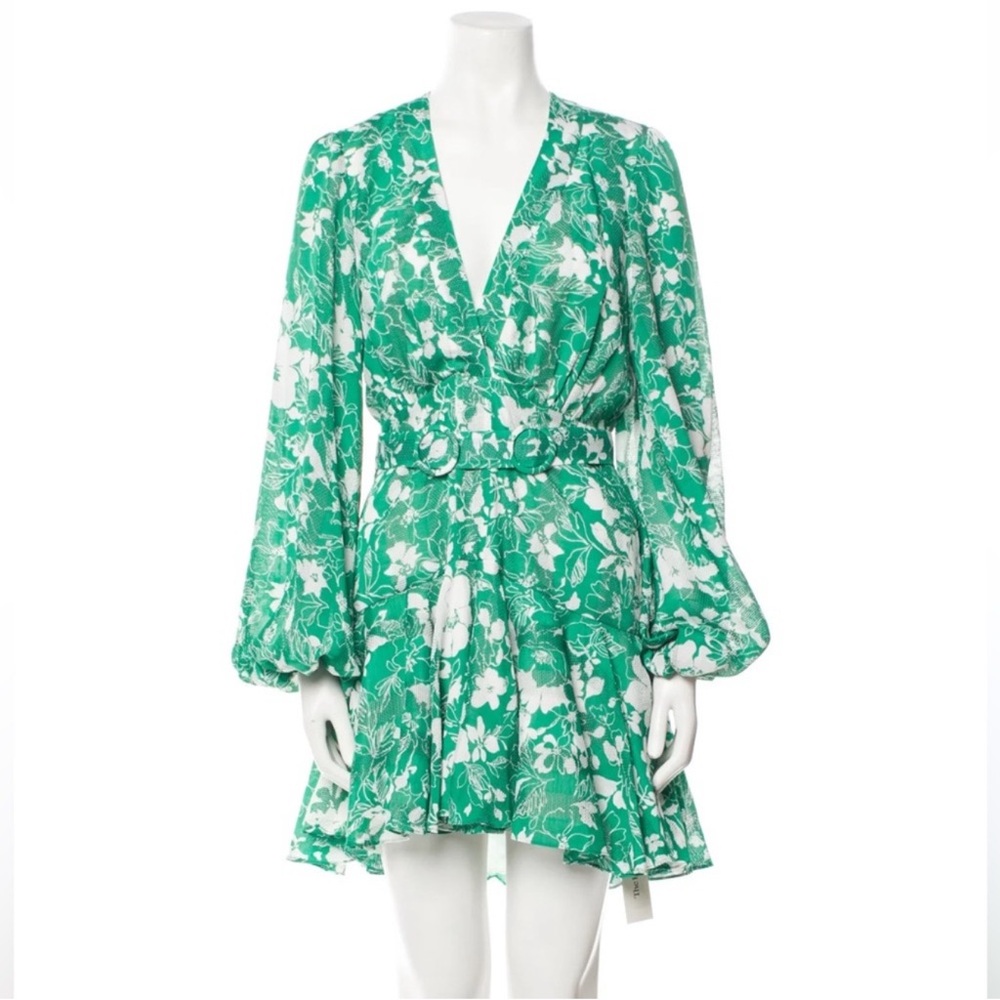 Alexis Emerald Floral Dress Size M - Picture 5 of 9
